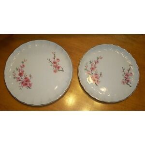 Vintage 40's W.S. George Peach Blossom 1‎ Salad 1 Bread Butter Plate